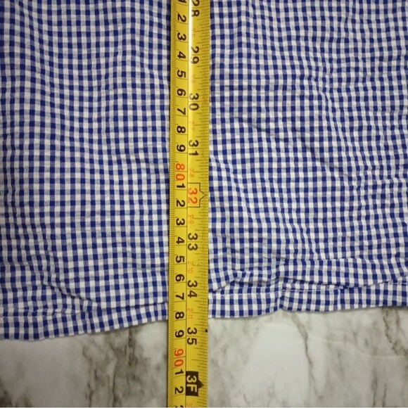 Adonna Blue Gingham House Coat Zip Up Robe House Dress Moomoo Size Large - Picture 8 of 9